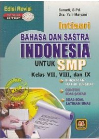 Image of INTISARI BAHASA DAN SASTRA INDONESIA. ringkasan materi lengkap dan soal